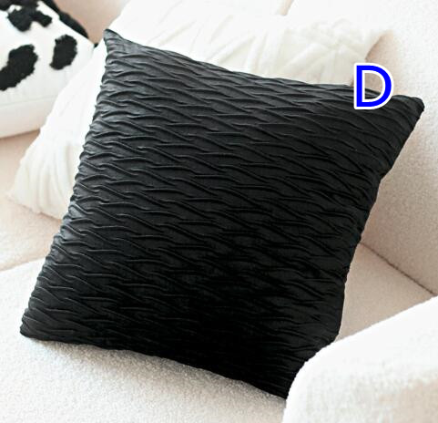 クッションカバー　白黒幾何学模様クッション