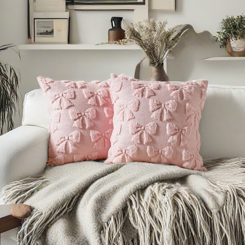 クッションカバーおしゃれ刺繍のふんわり癒し