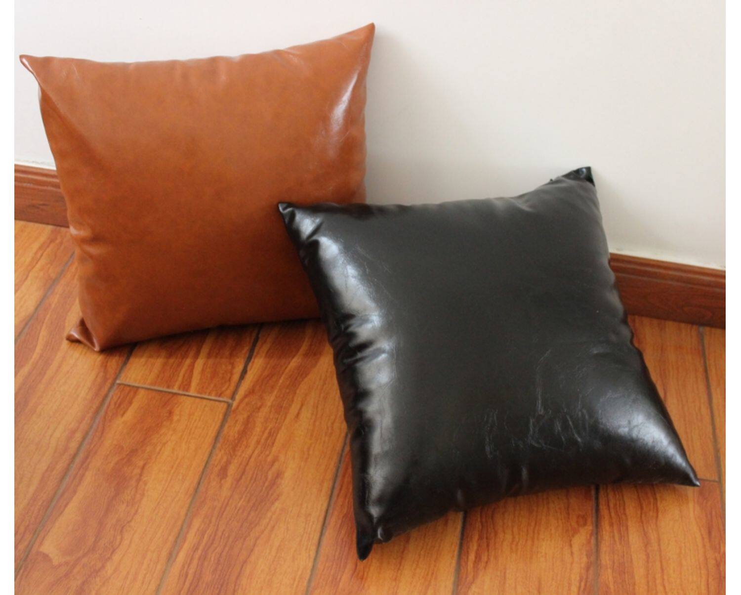 クッションカバー 合成皮革シンプルデザインクッション