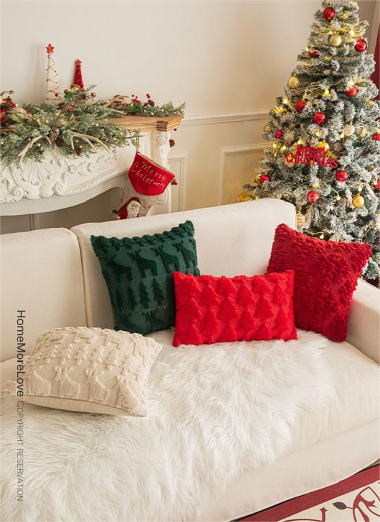 クッションカバー おしゃれな聖夜装飾 刺繍パイル抱き枕カバー