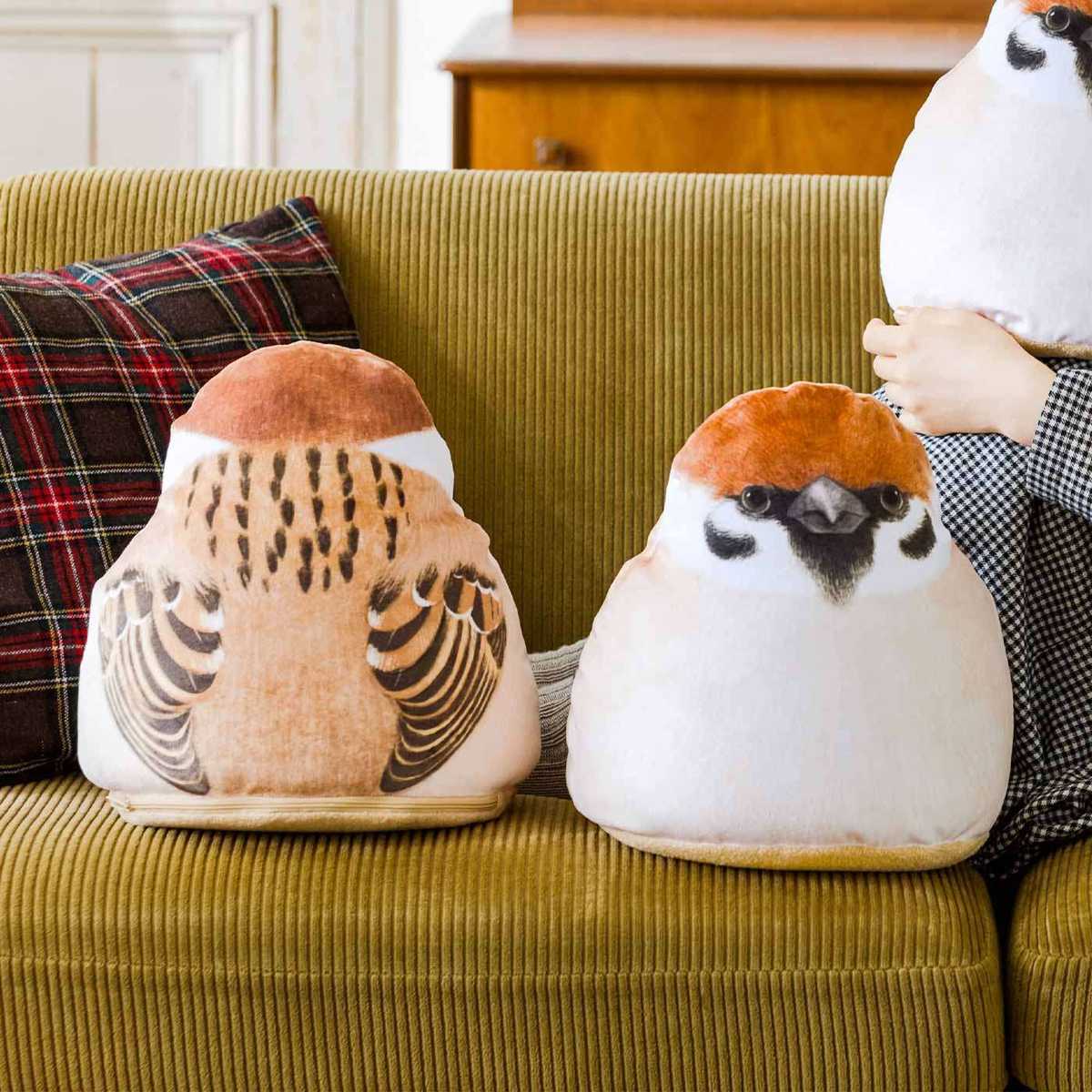 クッション 鳥型ぬいぐるみクッション