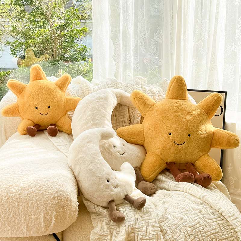 クッション にこにこ太陽と月のぬいぐるみクッション