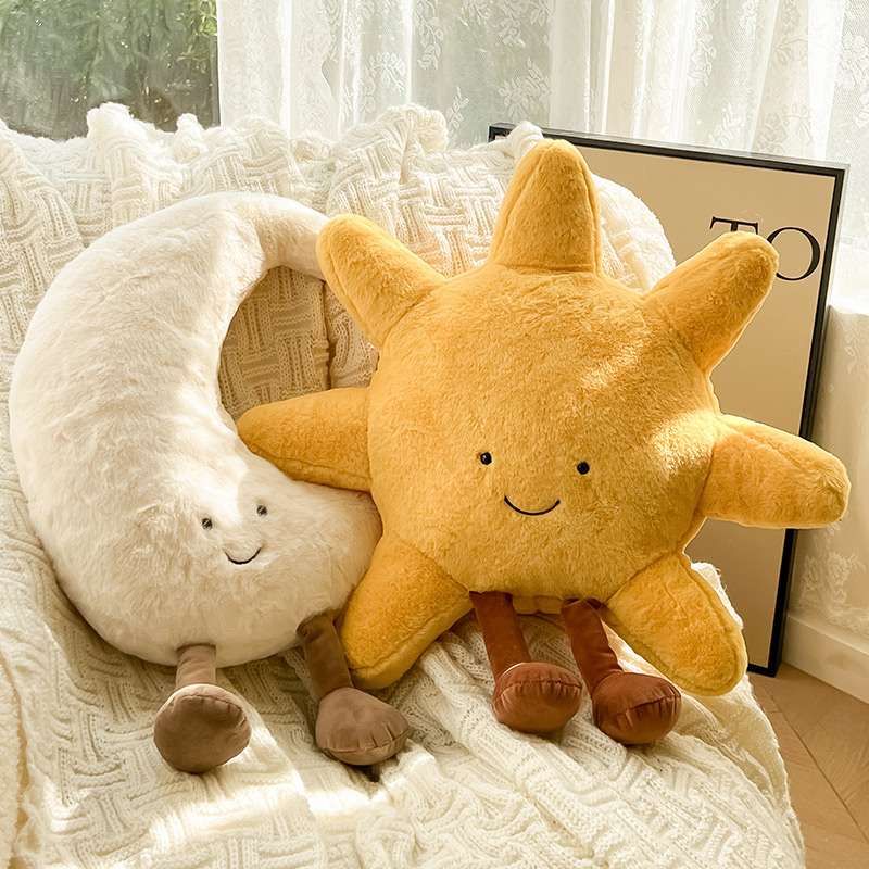 クッション にこにこ太陽と月のぬいぐるみクッション