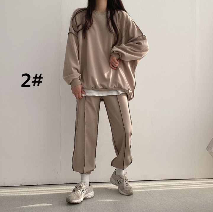 カットソー 長袖スウェット上下セット レディース秋冬カジュアル部屋着