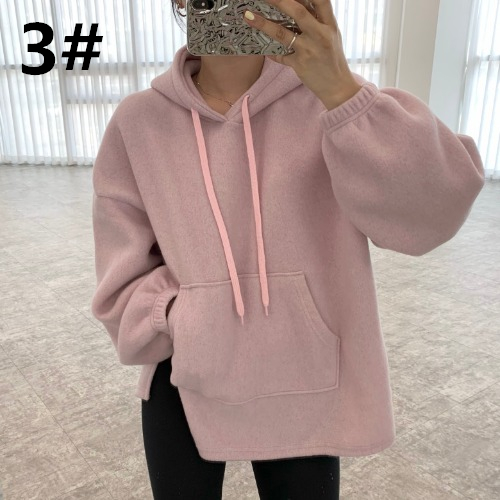 秋新作 長袖フード付きカットソー 着回し抜群 女性用秋服上着