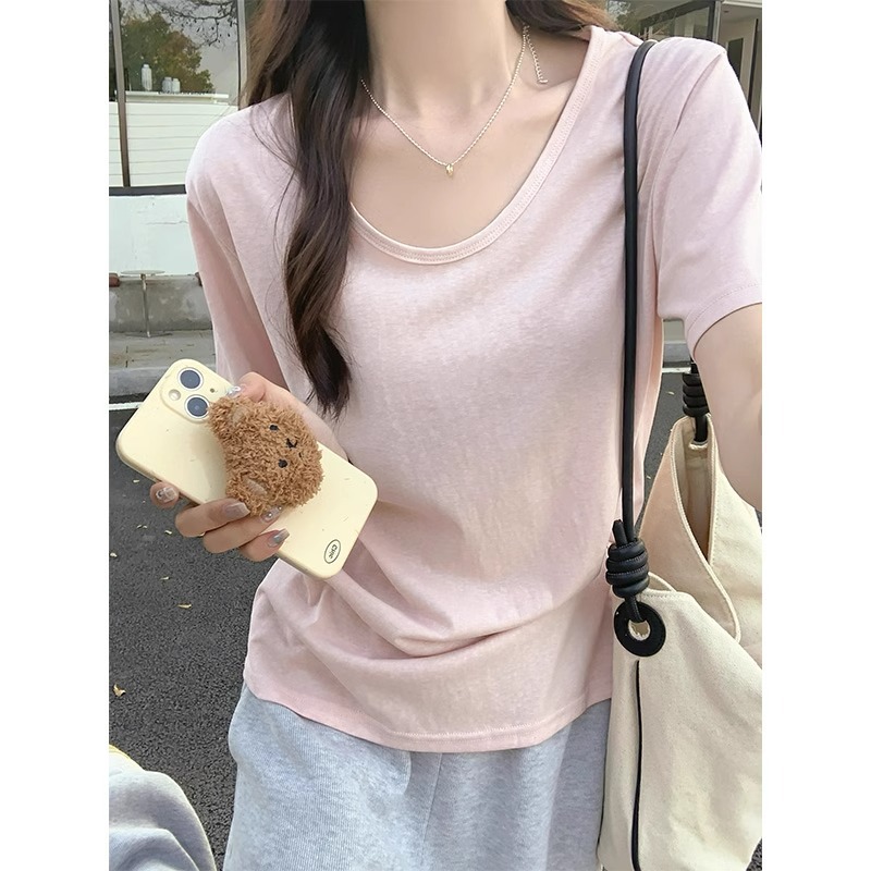 カットソー なめらか優美ラウンドネック半袖