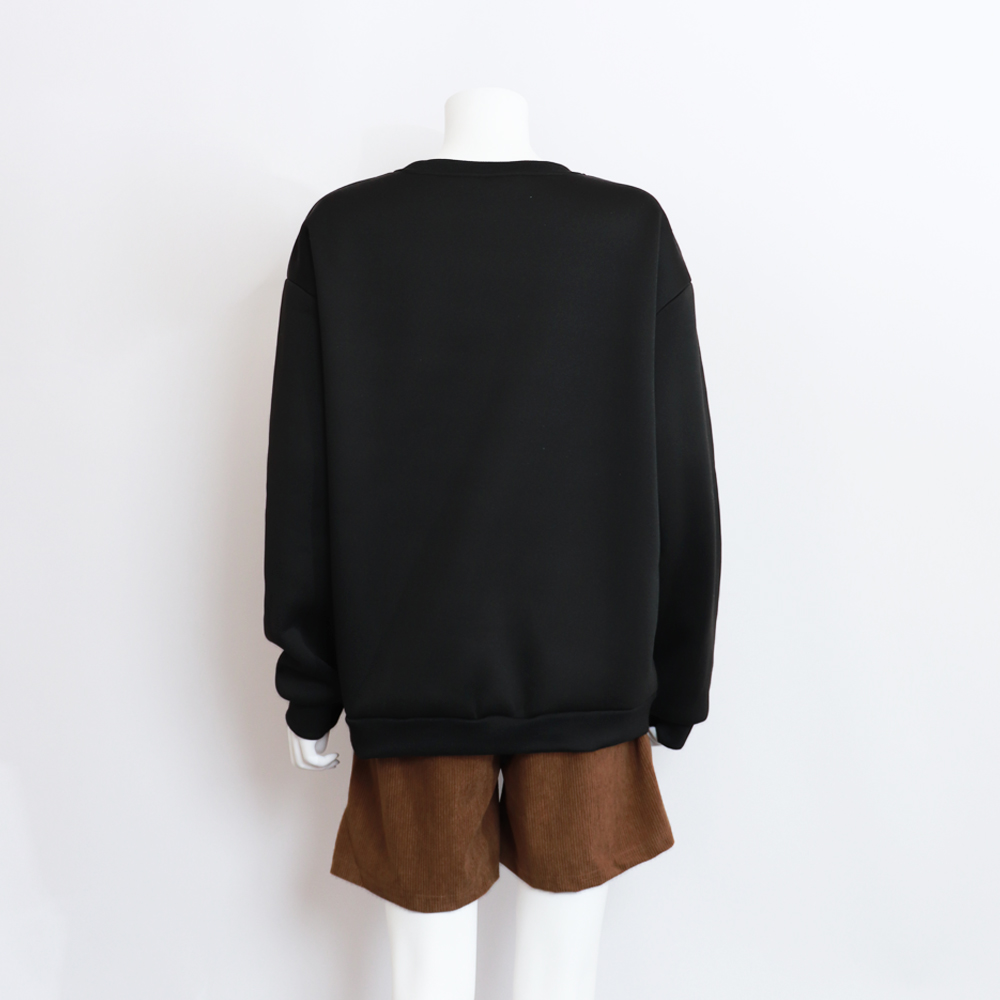 裏起毛長袖文字入りスウェット レディース暖かカットソー