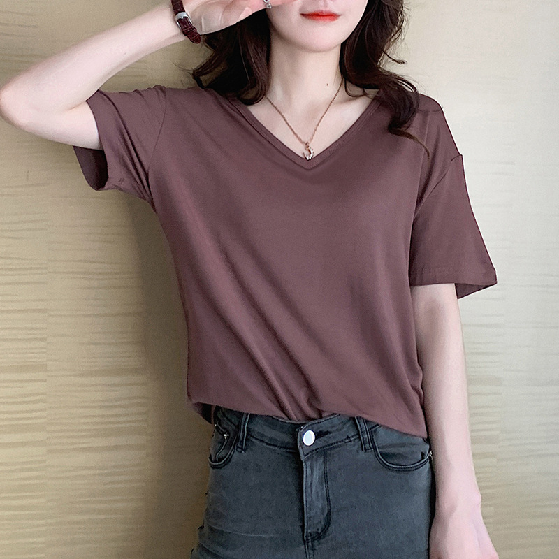 カットソー シンプル美人のゆったりVネック