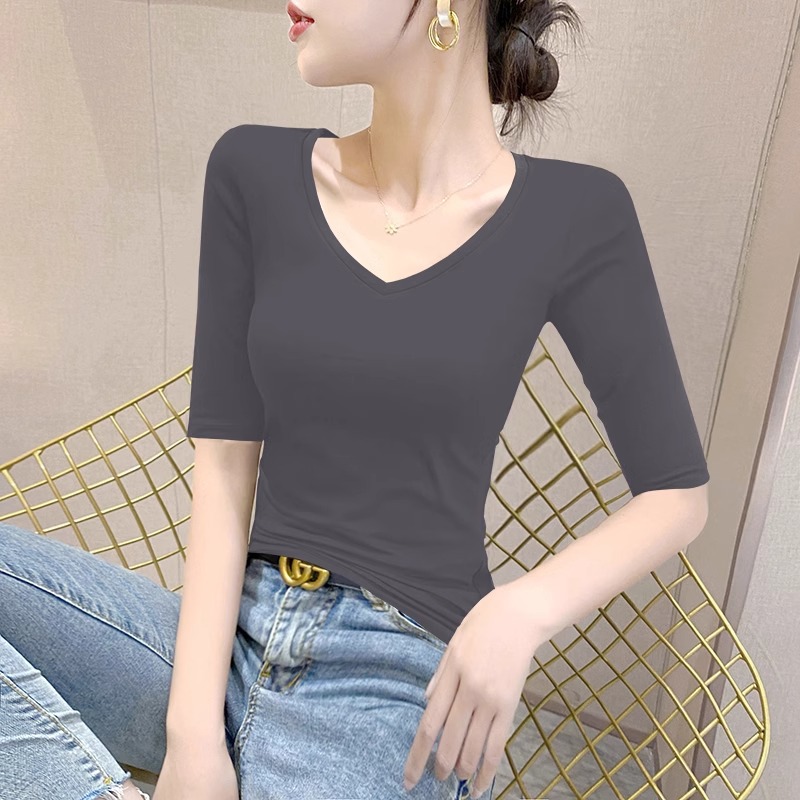 カットソー シンプル美ライン Vネックカットソー