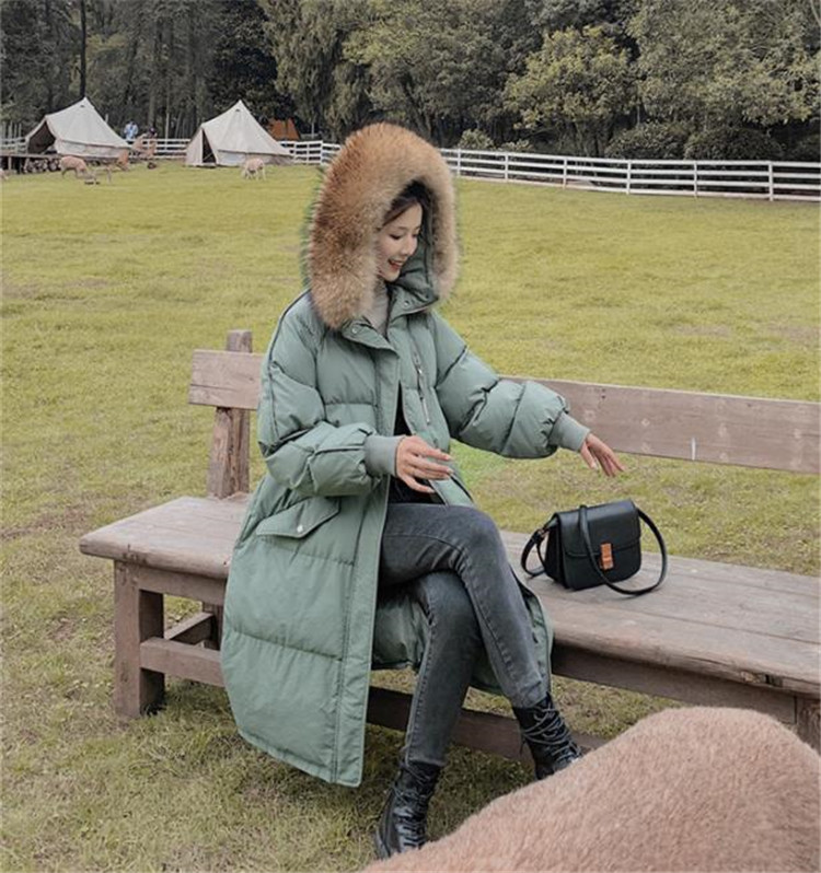 カットソー 大きいサイズ長袖中綿ロングコート防寒羽毛風