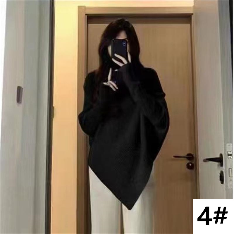 カットソー 秋冬新作 不規則裾 タートルネック ニット 長袖 レディース 全4色