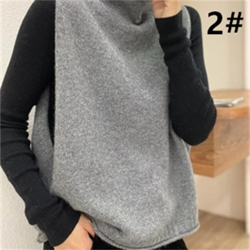 カットソー 秋冬新作 タートルネック ニットベスト 袖なし 体型カバー