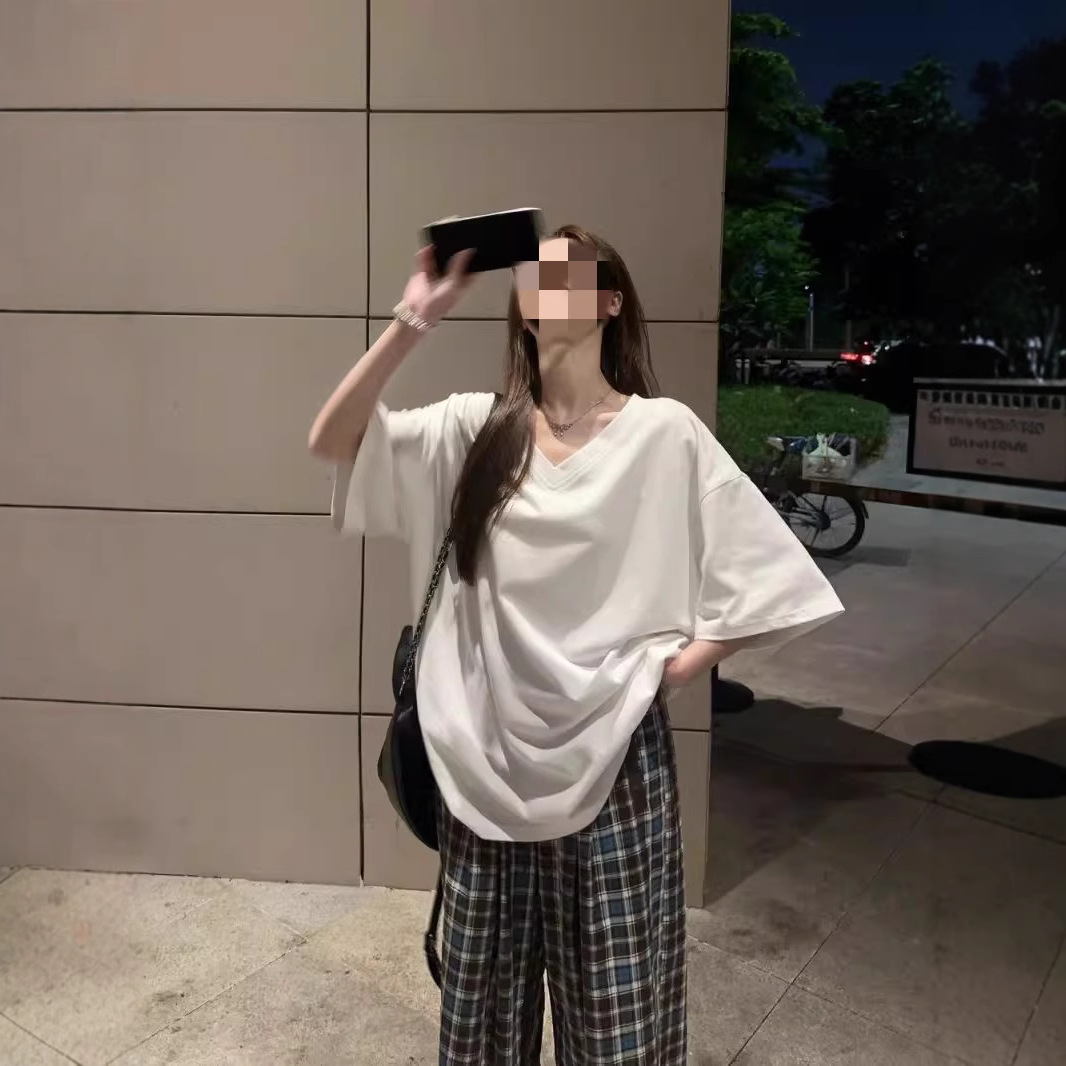 カットソー ゆったり優美Vネックカットソー