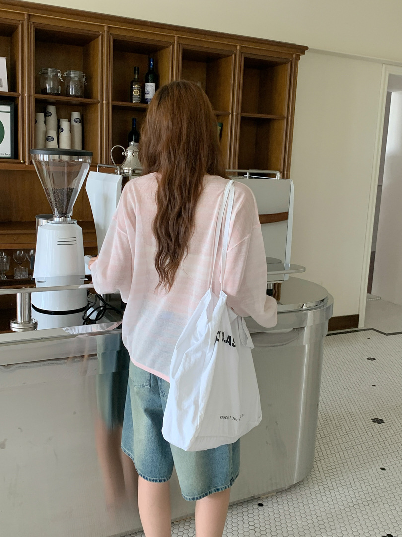 カットソー 優しい肌触り ボーダー柄クルーネック