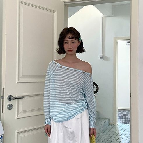 カットソー こなれ感漂う肩見せボートネック