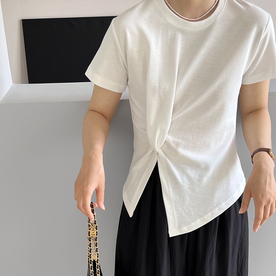 カットソー アシンメトリーツイストカットソー