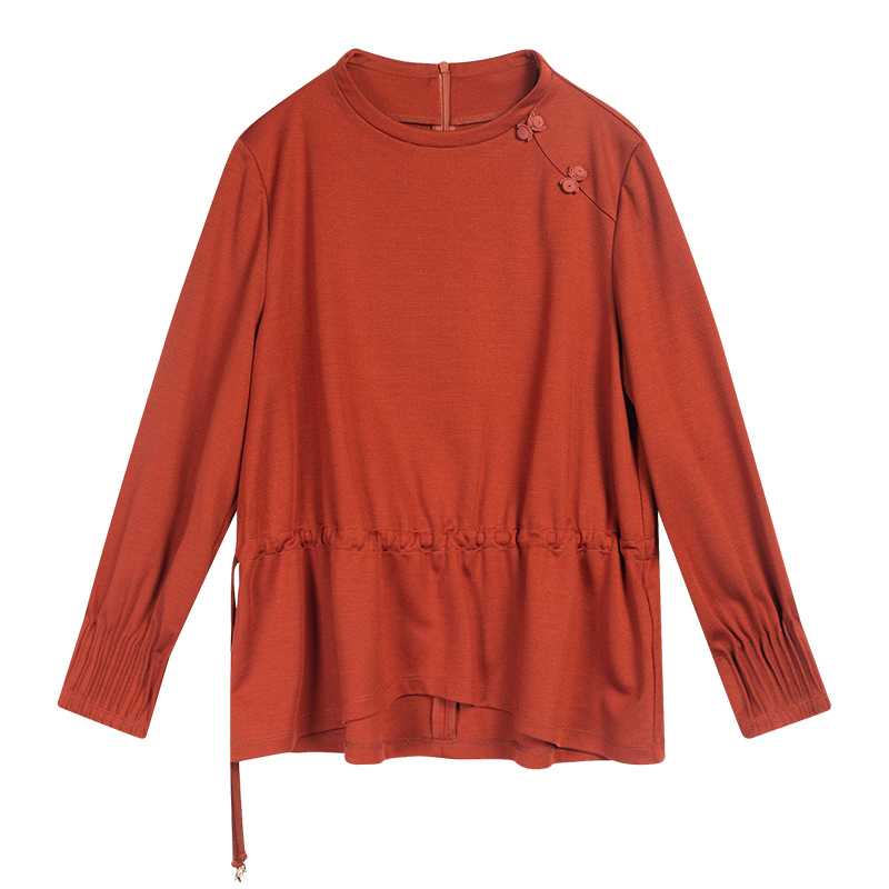 カットソー シャーリングウエスト デザインカットソー