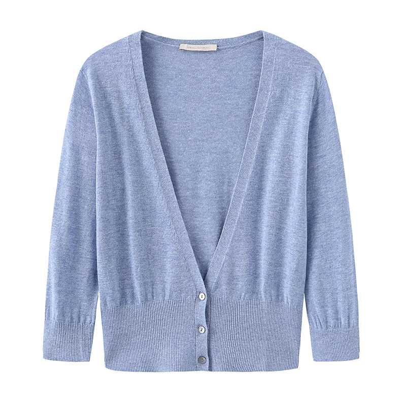 カットソー シンプル五分袖カーディガン