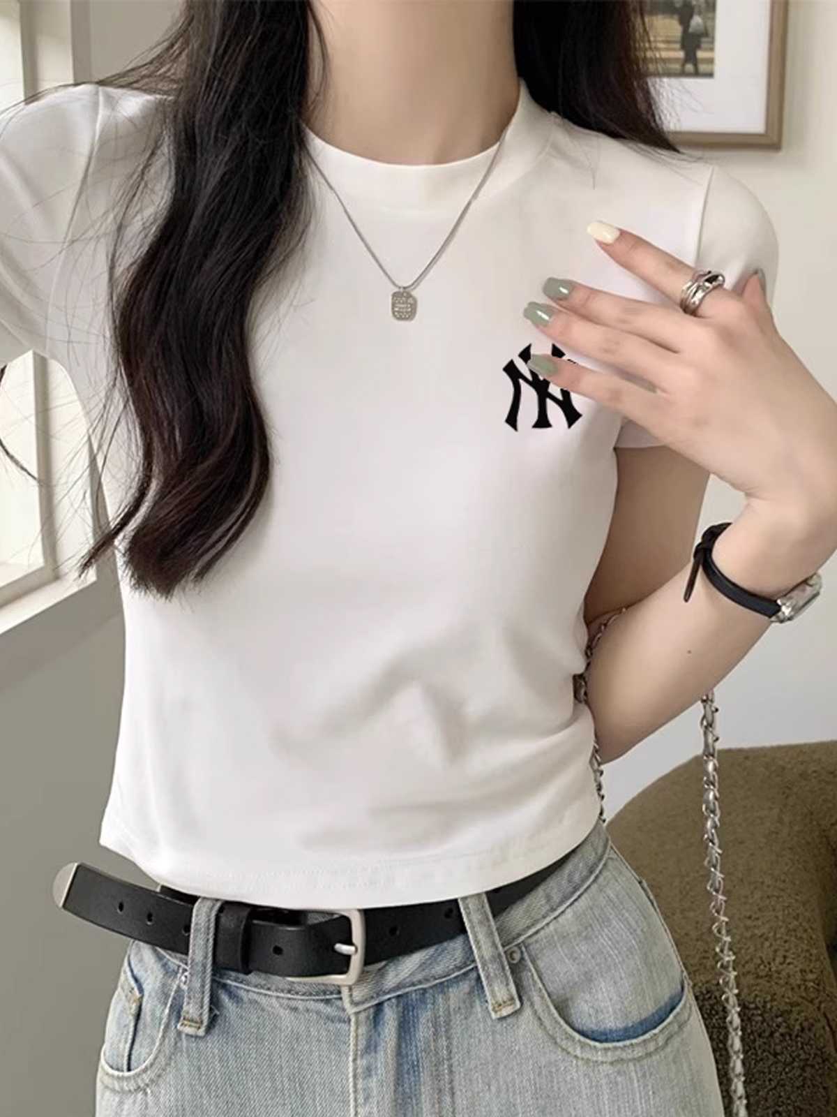 カットソー 野球チーム風ロゴ入りシンプルカットソー