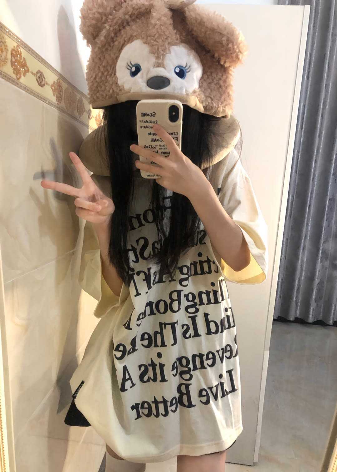 カットソー メッセージプリント ゆったり半袖