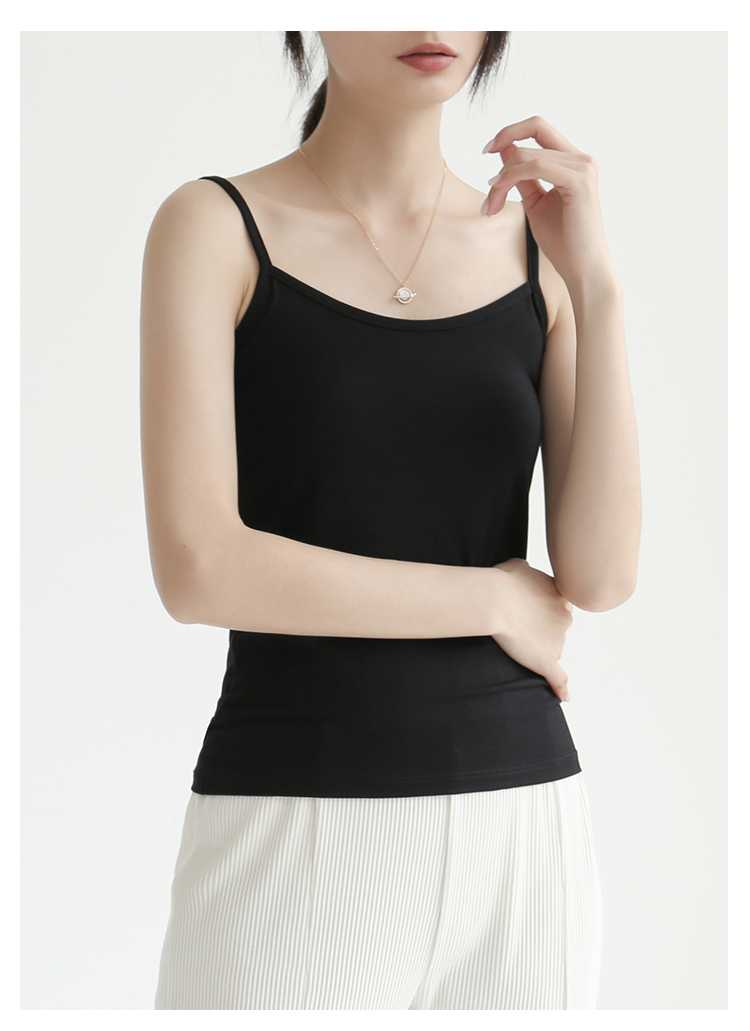 カットソー シンプル細紐キャミソール
