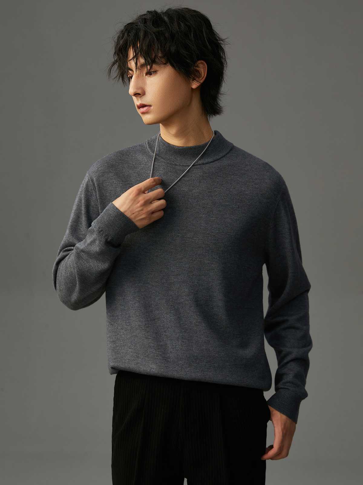 カットソー ハイネック柔らか素材カットソー