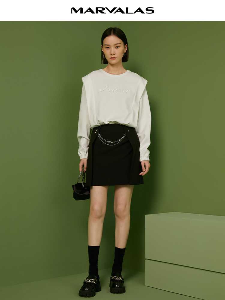 カットソー 肩落ちシルエット刺繍カットソー