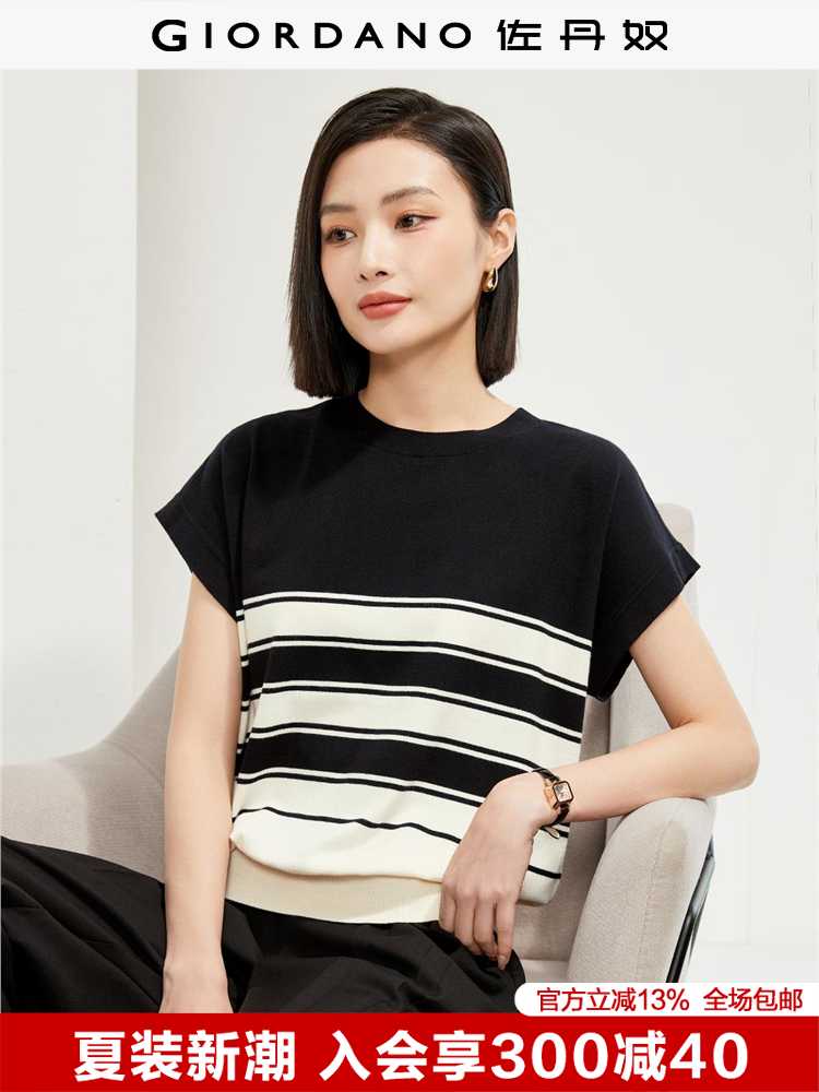 カットソー 洗練ボーダーニットプルオーバー