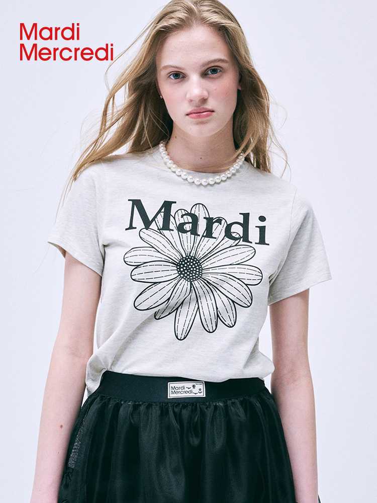 カットソー 花モチーフ デザイン 半袖カットソー