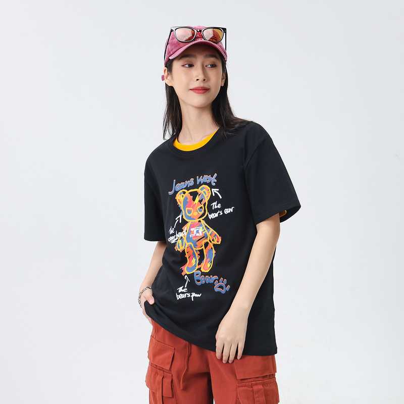 カットソー ぬいぐるみ風イラスト半袖