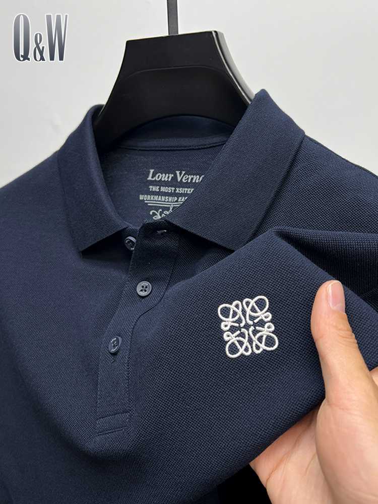 カットソー 上質模様入り鹿の子ポロシャツ