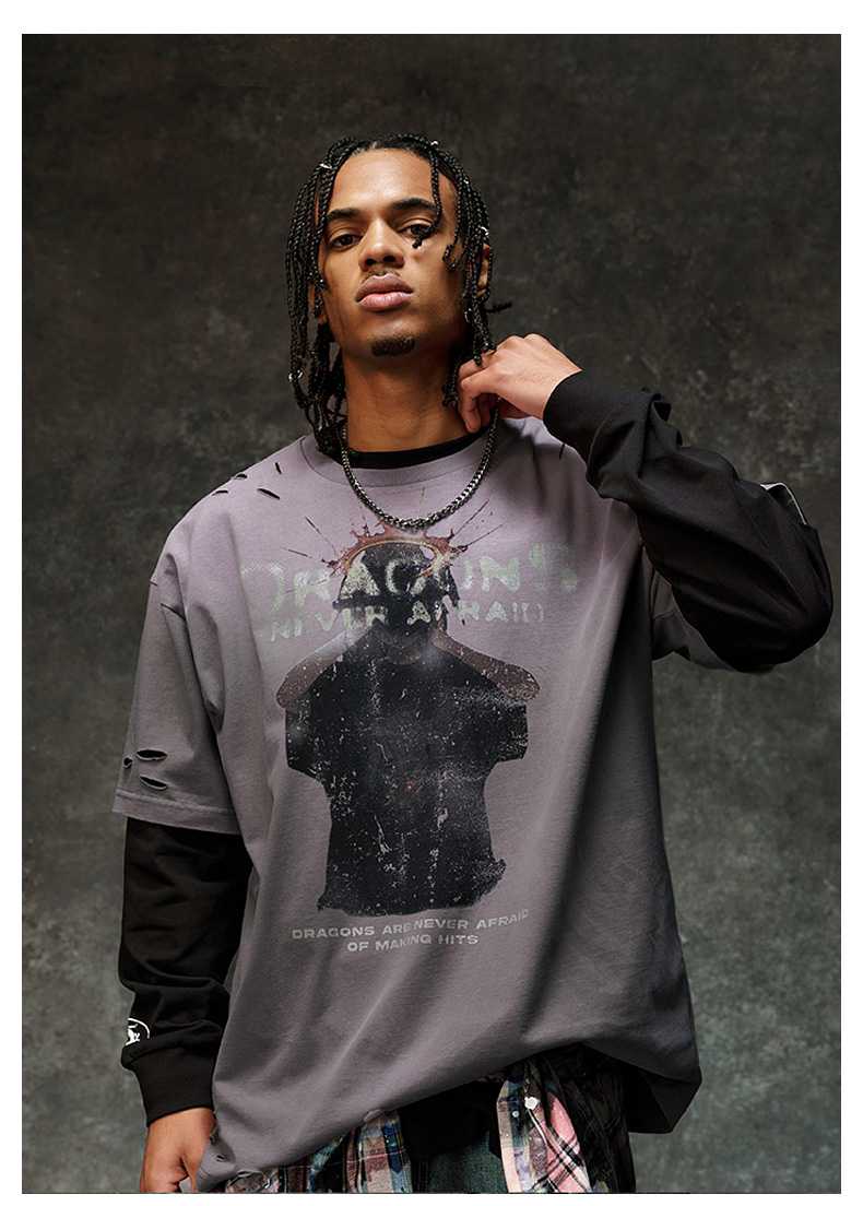 カットソー モダンアート シルエット 半袖