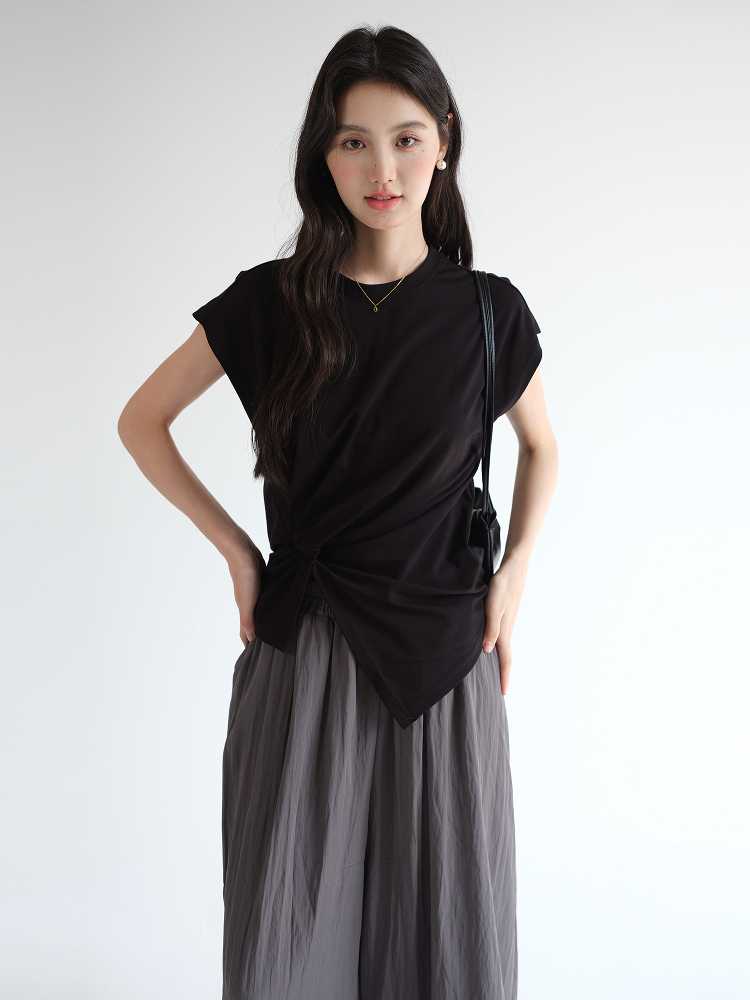 カットソー ツイストデザイン 半袖カットソー