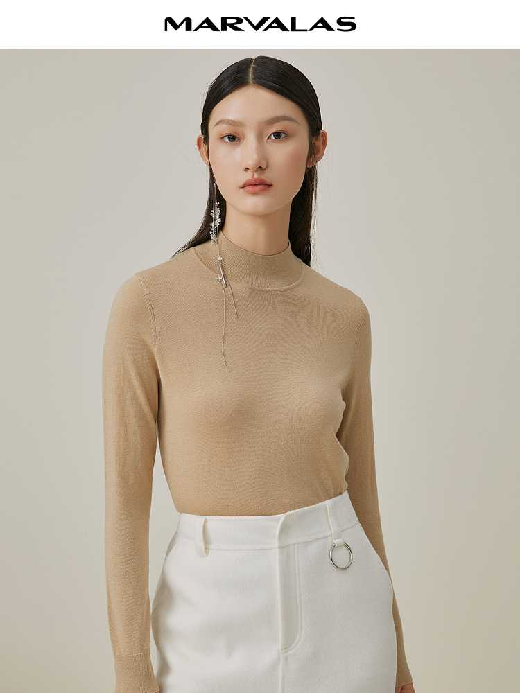 カットソー すっきりハイネック長袖カットソー