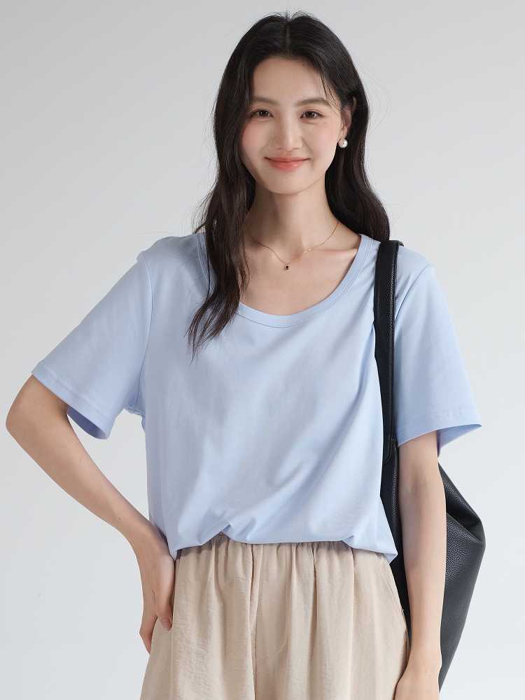 カットソー シンプル丸首ベーシックカットソー