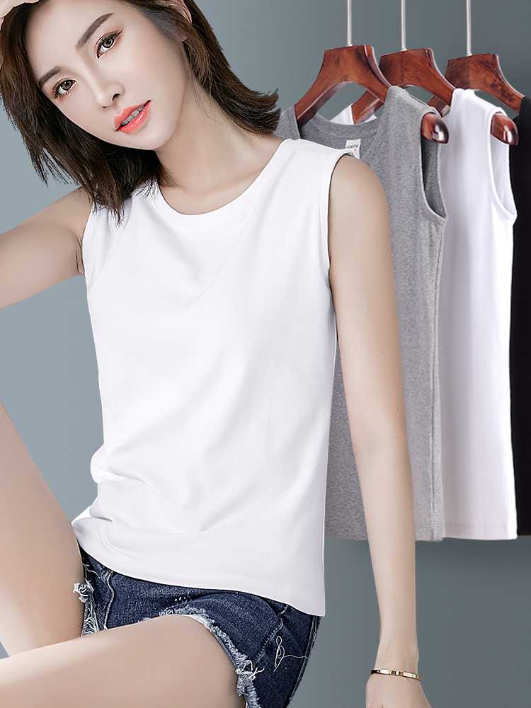 カットソー シンプル美シルエット ノースリーブトップス