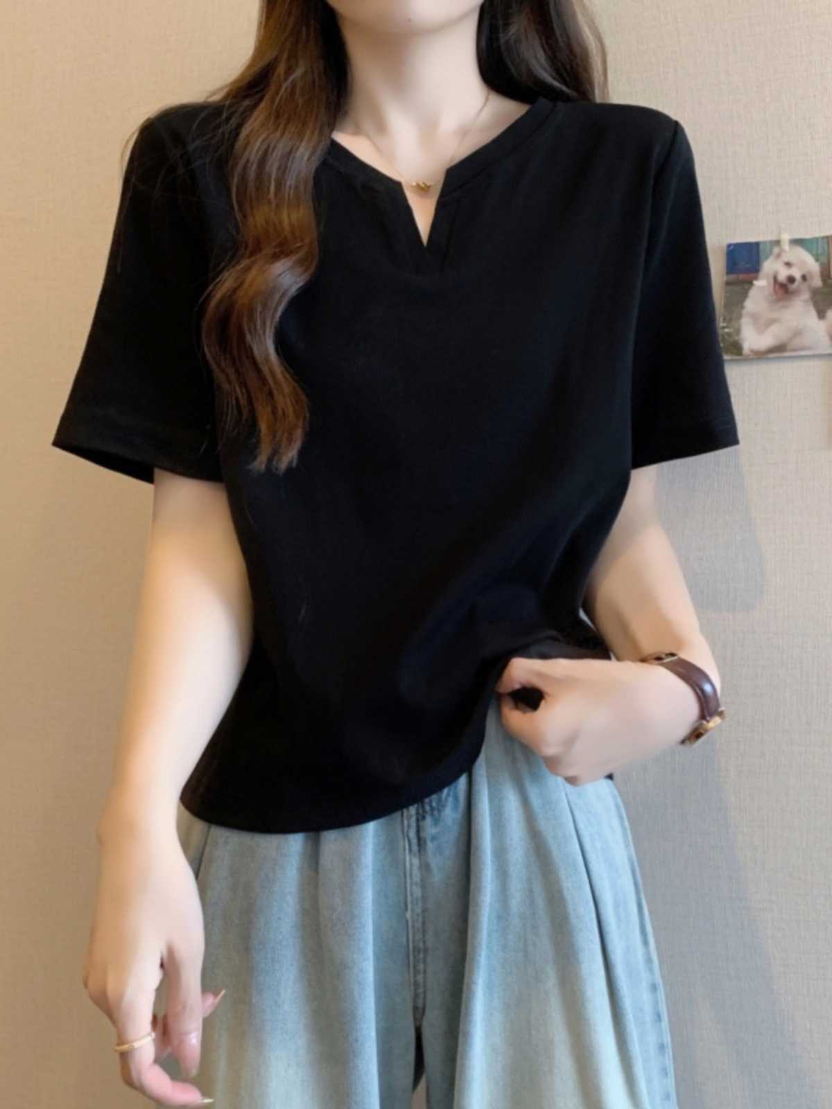 カットソー すっきり優美キーネックカットソー