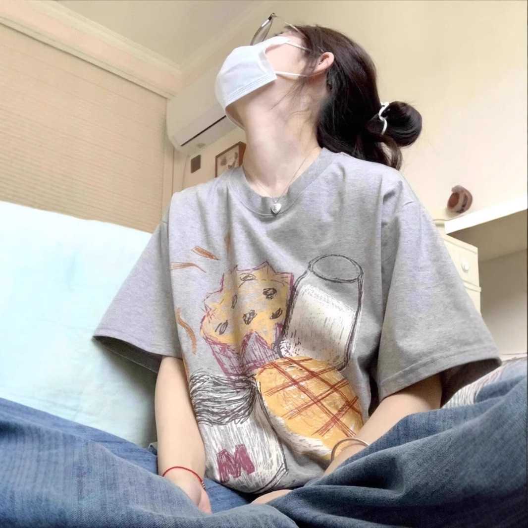 カットソー お菓子アート半袖カットソー