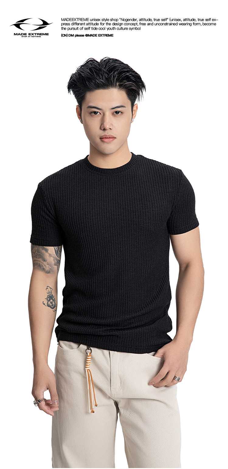 カットソー リブニット シンプル 半袖カットソー