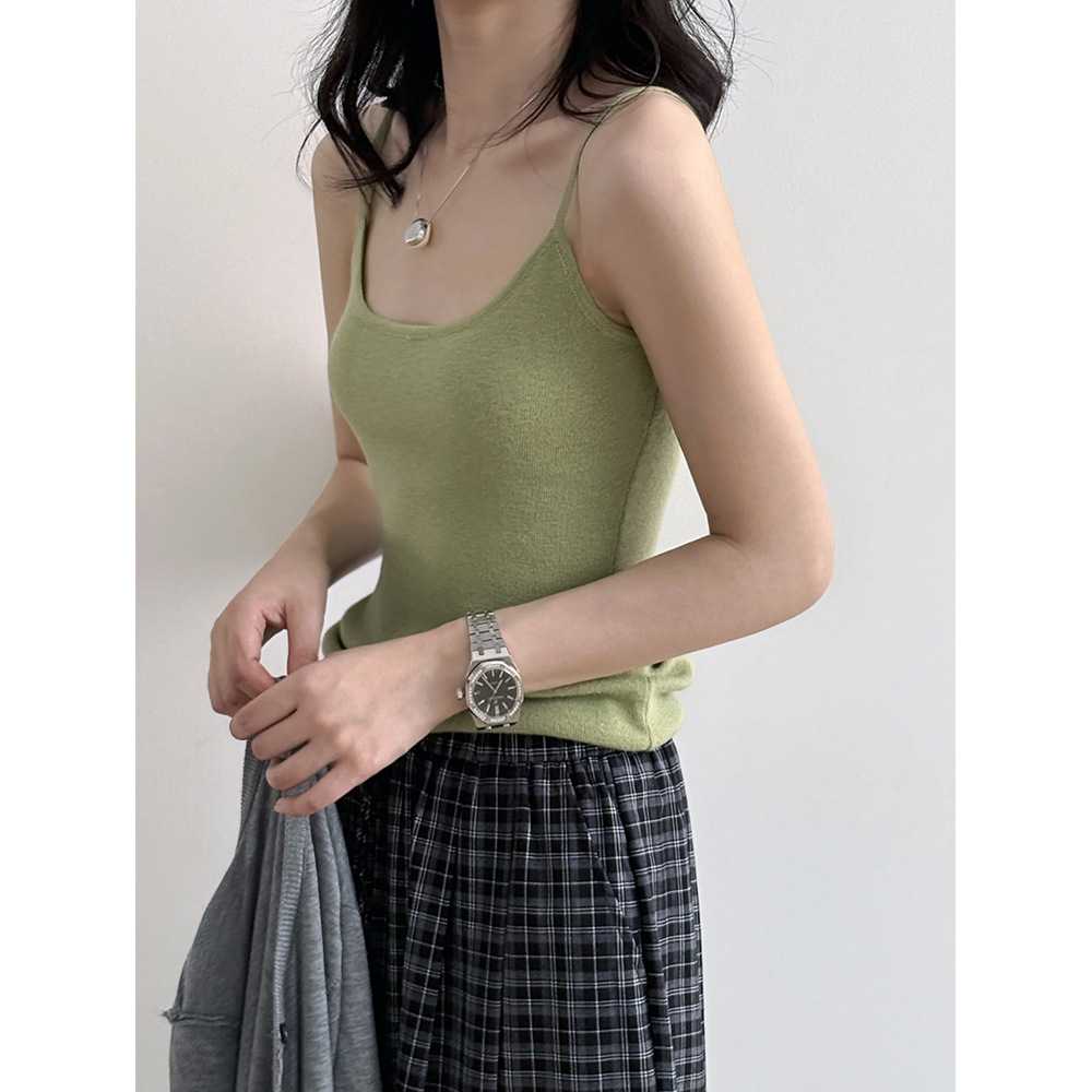 カットソー シンプル細紐キャミソール