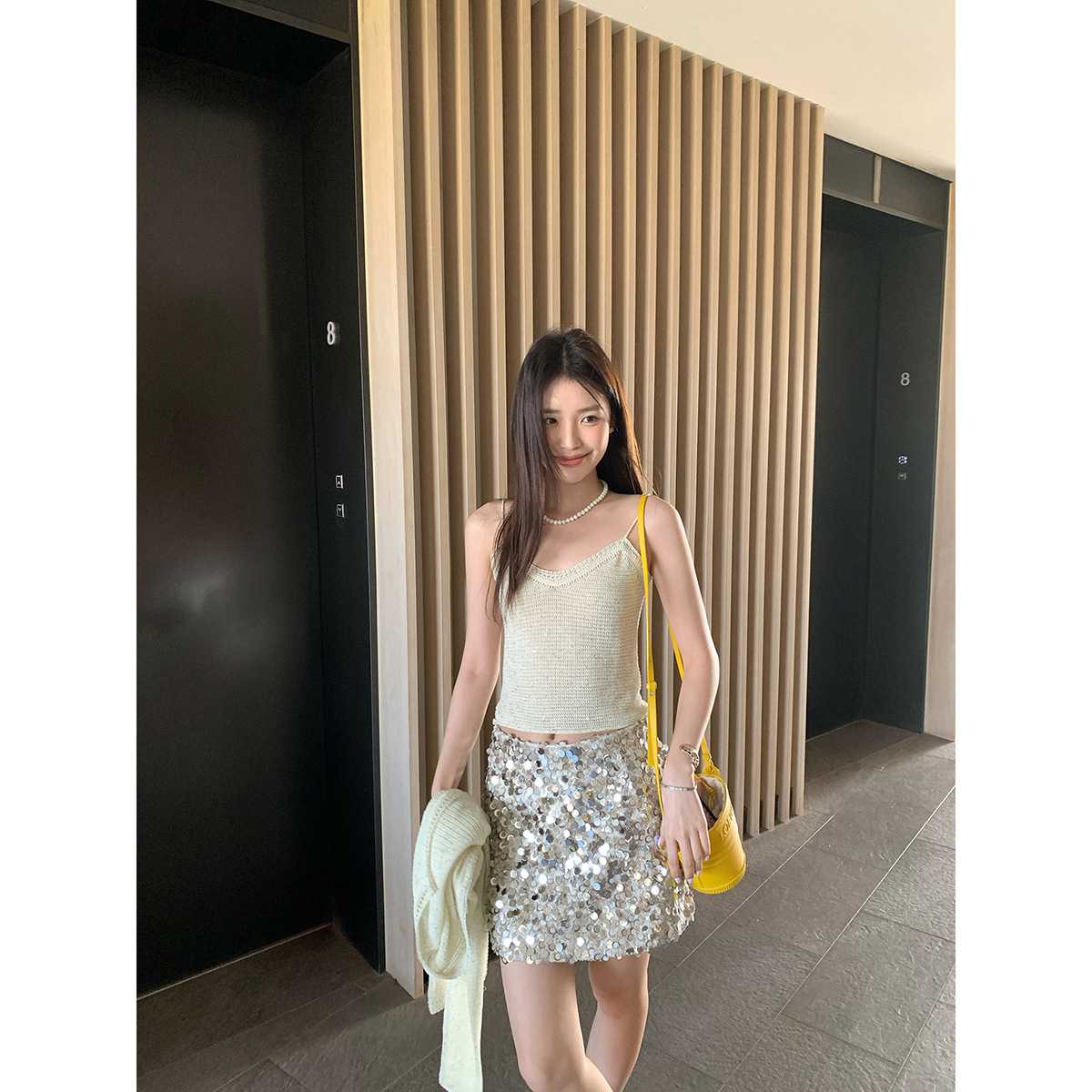 カットソー ニットキャミソール七分丈ボレロセット