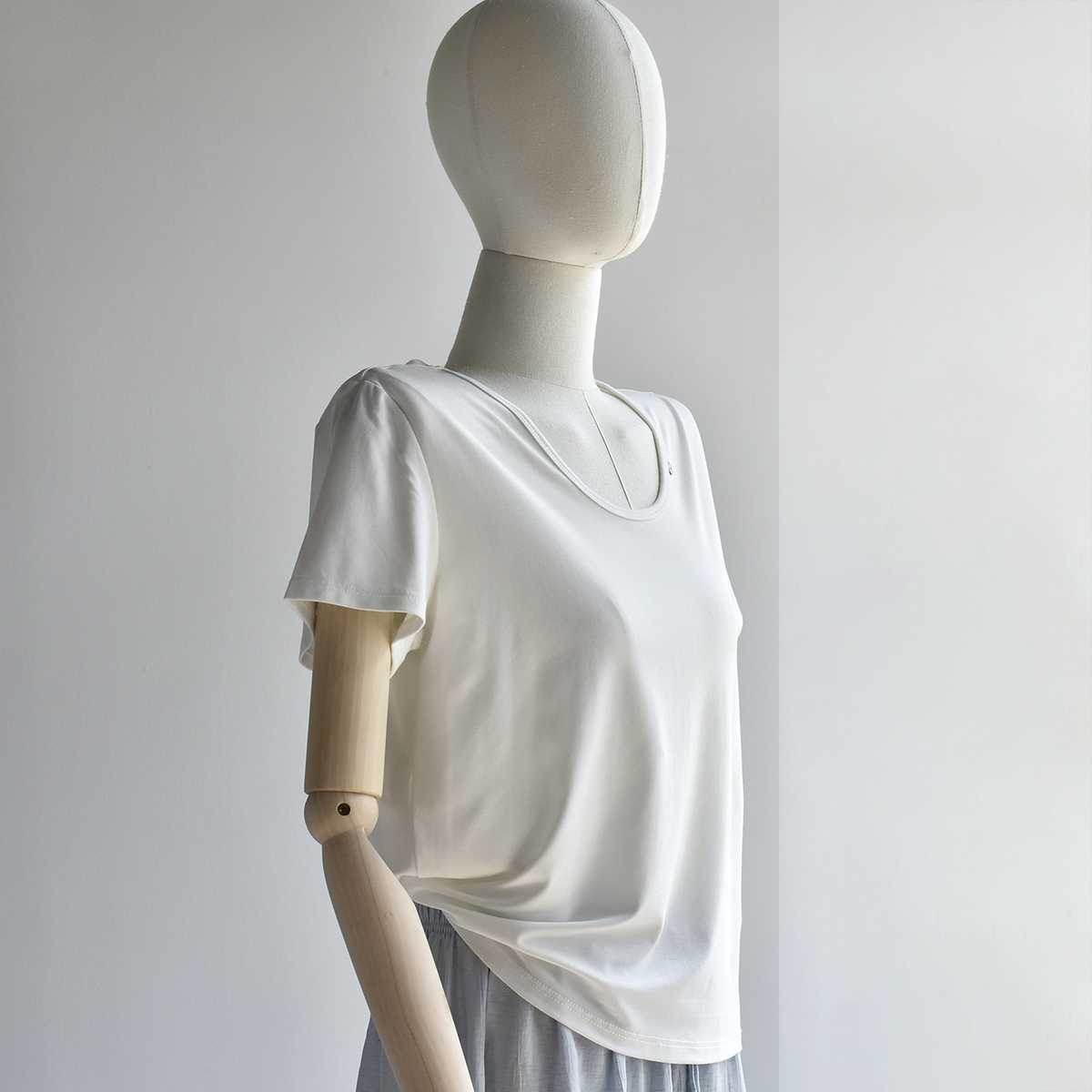 カットソー なめらかパフスリーブ半袖カットソー