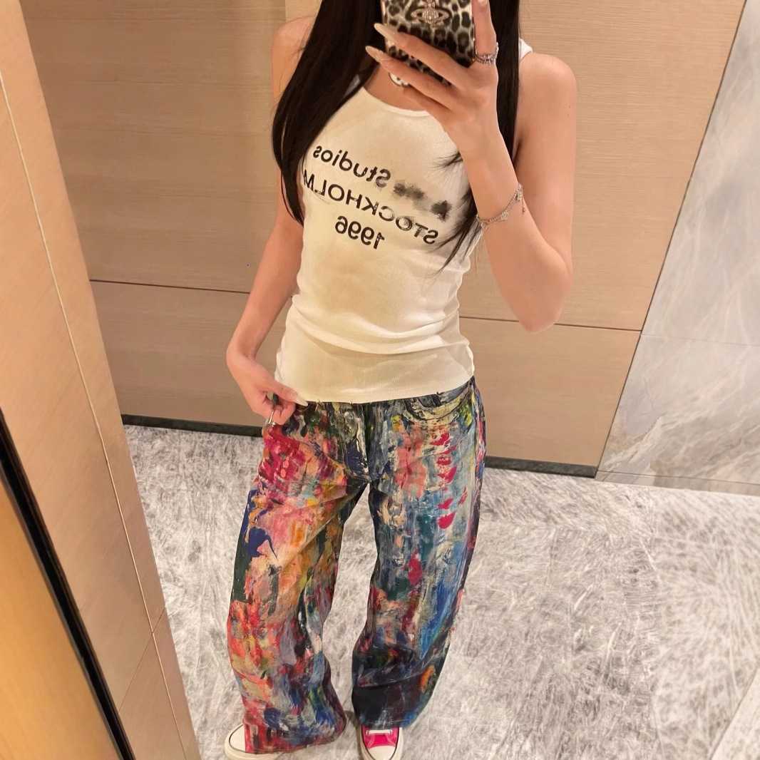 カットソー レタリングノースリーブカットソー