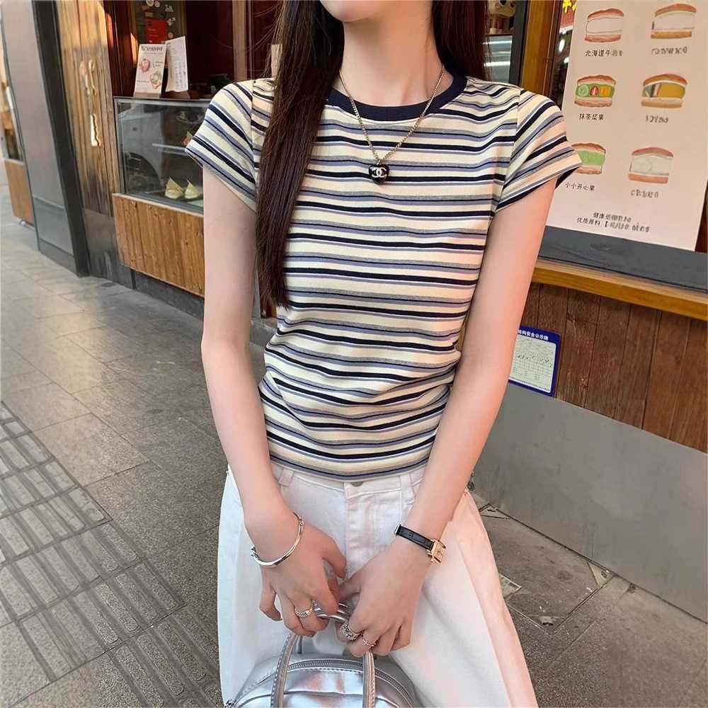 カットソー マリン風ボーダー半袖