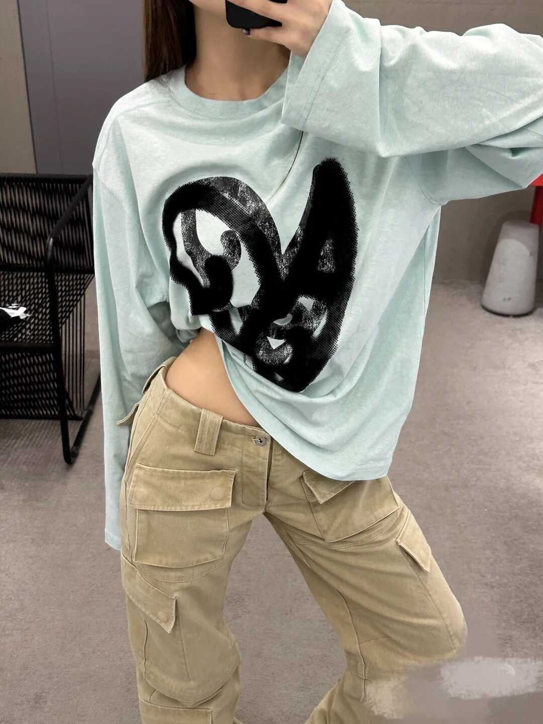 カットソー 墨絵風ハートプリント半袖