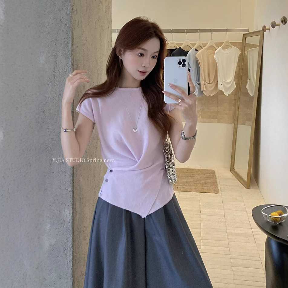 カットソー アシンメトリー裾デザイン半袖