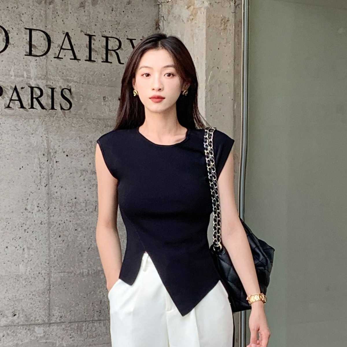 カットソー アシンメトリーデザイン 半袖カットソー