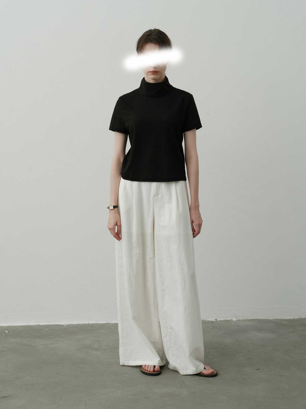 カットソー 優美なハイネックカットソー