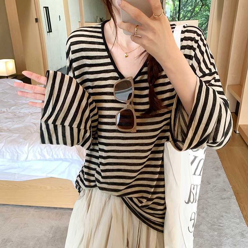 カットソー ゆったり落ち感ボーダーカットソー