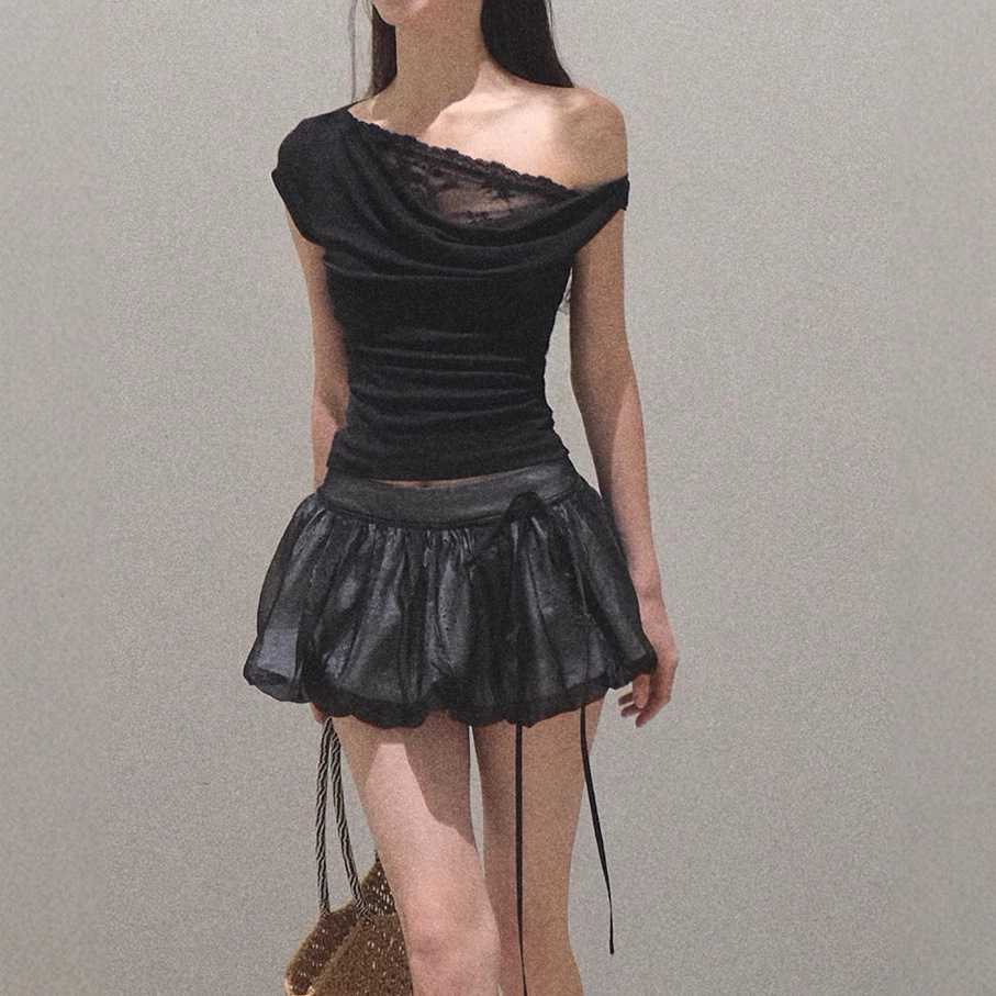 カットソー 優美ドレープ ボートネックカットソー